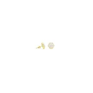【並行輸入品】0.50CT Natural Round Flower Diamonds Cluster Stud Earrings 10K Gの画像