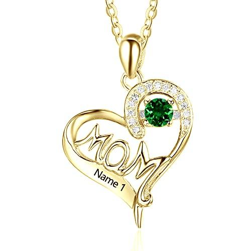 【並行輸入品】MOLICACI 10K Gold Name Necklace Personalized for Mom, 10K/14K/18の画像