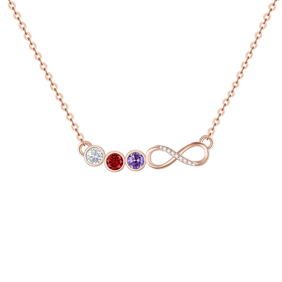 【並行輸入品】Yafeeso 10K/14K/18K Solid Gold Personalized Mom Necklace with 3の画像