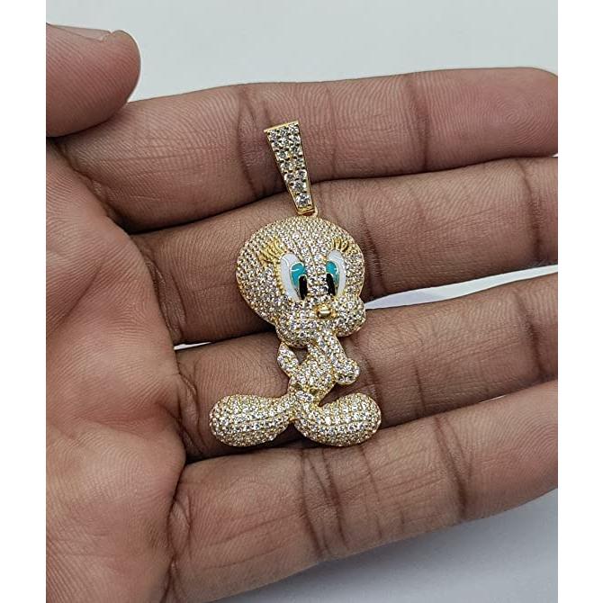 【並行輸入品】RING JEWELS 1.50 CT Round Cut Diamond Tweety Bird Cartoon Charmの画像