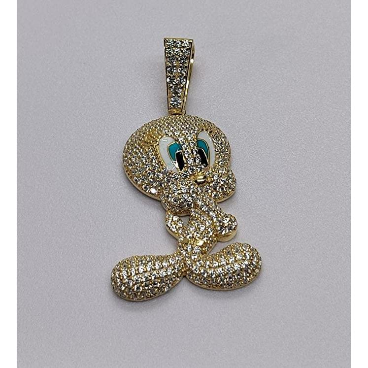 【並行輸入品】RING JEWELS 1.50 CT Round Cut Diamond Tweety Bird Cartoon Charmの画像