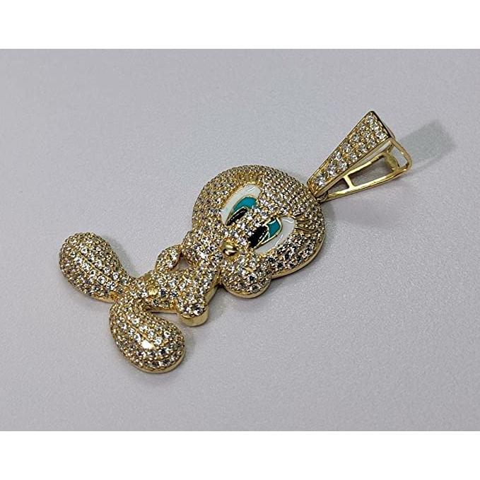 【並行輸入品】RING JEWELS 1.50 CT Round Cut Diamond Tweety Bird Cartoon Charmの画像