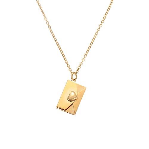 【並行輸入品】PAMTIER Women's Openable Envelope Love Heart Letter Pendant Neck_1