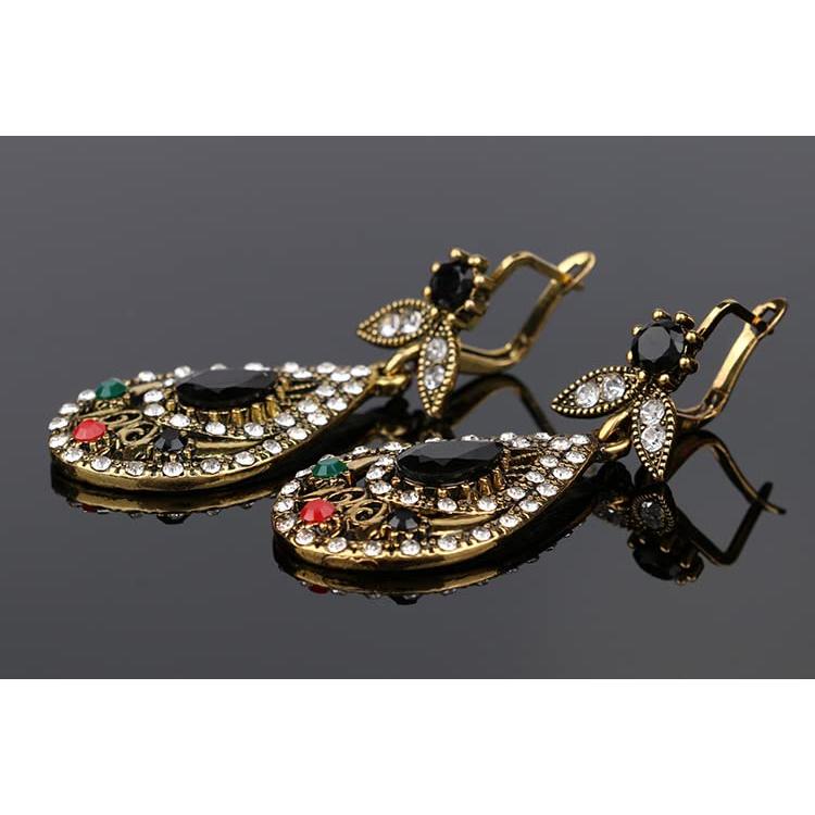 【並行輸入品】egztika ヴィンテージティアドロップネックレス+イヤリング+ブレスレットセット コスチューム ウェディング ウォータードロッの画像
