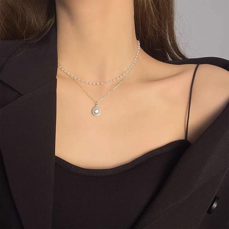 【並行輸入品】Pendant Gothic Punk Jewelry for Men Women Advanced Bowknot Pearl_6