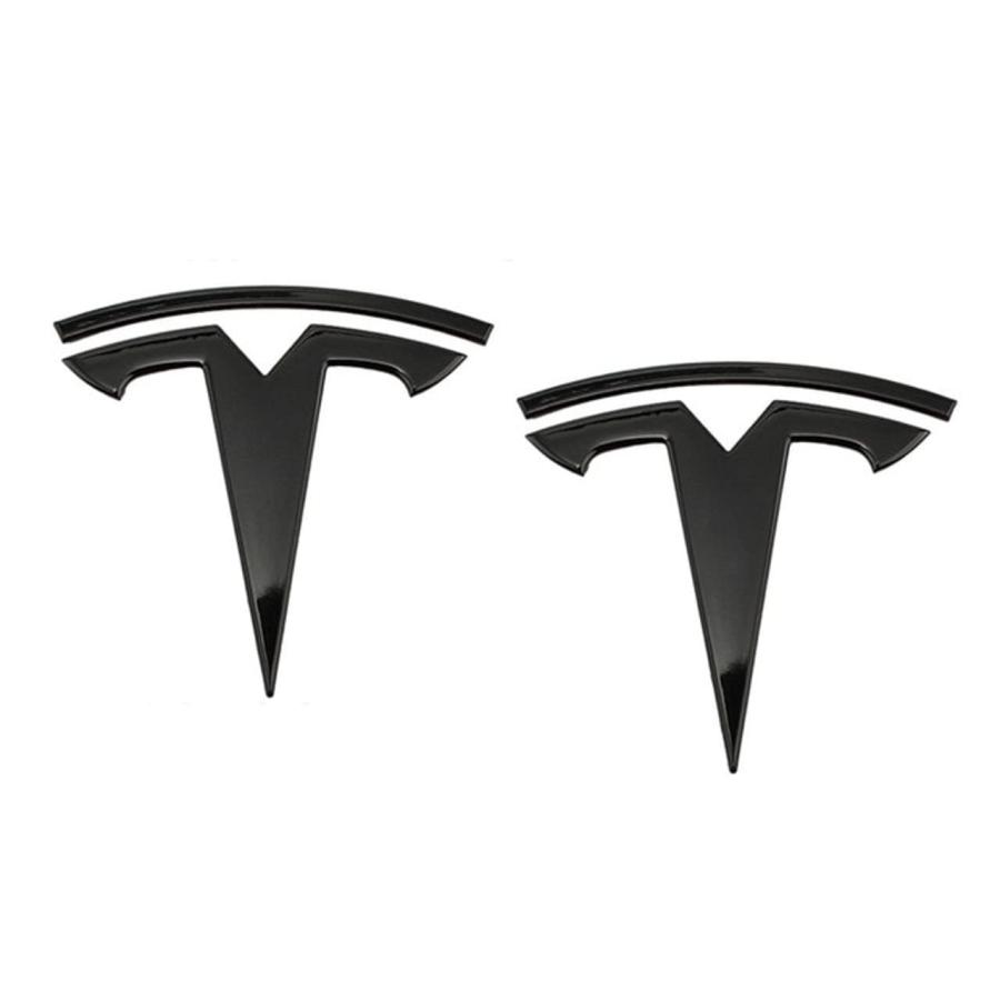 並行輸入品】EVMIZE Tesla T Logo Emblem Set Front Rear Metal Model