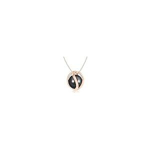【並行輸入品】タヒチ養殖真珠ケージペンダント 14K ローズゴールド (10mm タヒチ養殖真珠), パール Angara Tahitian Cの画像