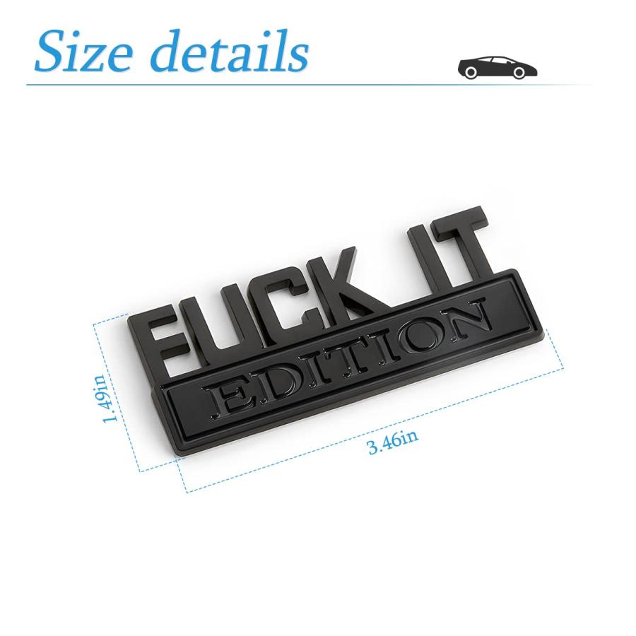 【並行輸入品】Fuck IT Edition Emblem for Car, 3D Stickers for Auto Fender Bumpの画像