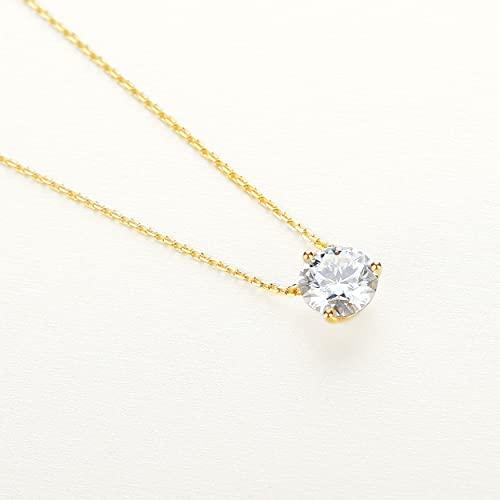 【並行輸入品】LAVISHE 14K Yellow Gold Martini Set Moissanite Necklace for Womeの画像