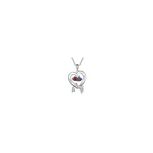 【並行輸入品】YDD Personalized Mother Necklace with 2 Birthstone 10K 14K 18K Sの画像