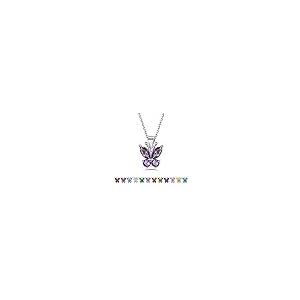 【並行輸入品】Bestyle シルバー 誕生石 バタフライ イヤリング ネックレス リング 女の子 女性用 華奢 かわいい 蝶 ジュエリー ギフの画像