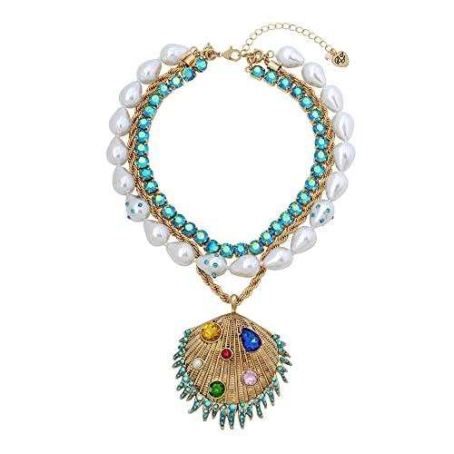 【並行輸入品】Betsey Johnson シェルペンダント レイヤードネックレスセット ワンサイズ メタルガラスプラスチック 宝石なし， On_1