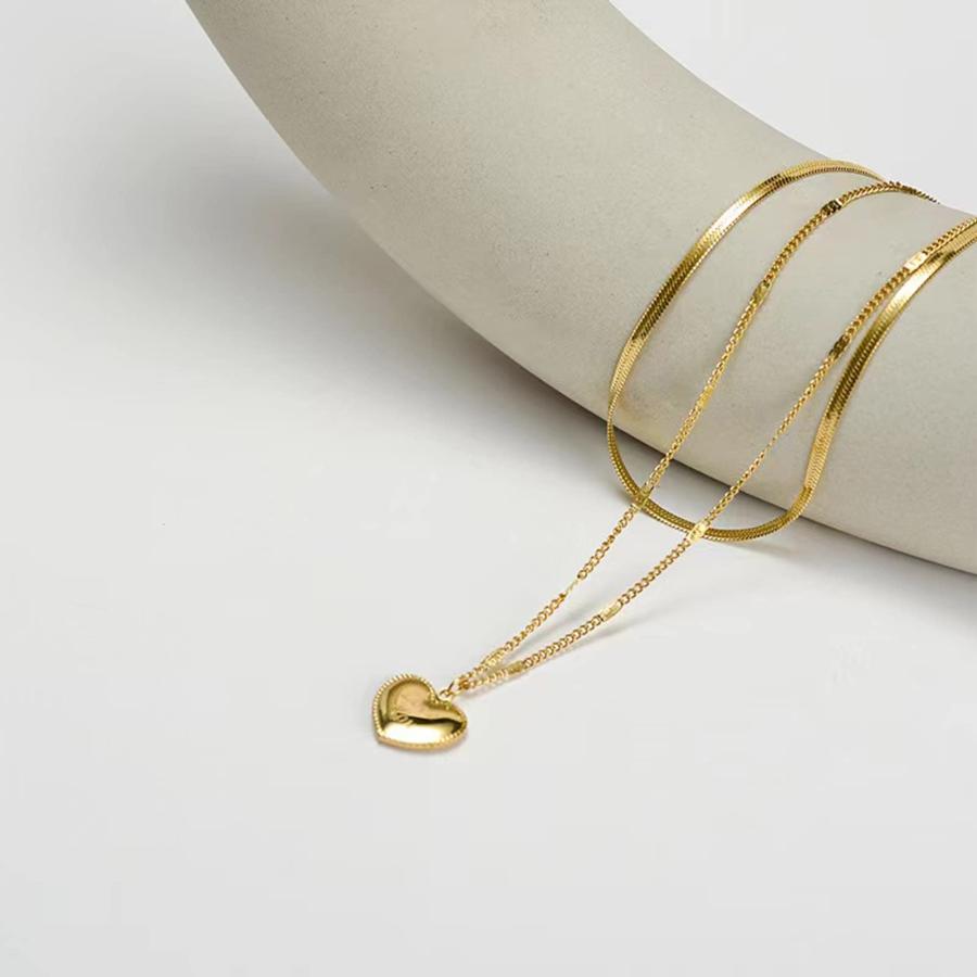 【並行輸入品】18K Gold Plated Herringbone Choker Necklaces Double Layered Snak_9
