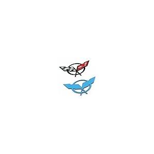 【並行輸入品】2Pcs (Pair) Front \u0026 Rear Crossed Flags Emblems Car Badge 3D Logo