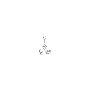 【並行輸入品】[Gem Stone King] 2.45カラット モアサナイト ネックレス ピアス セット レディース モアサナイト シルバー9の画像
