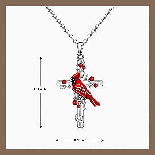 【並行輸入品】Talonior レッドカーディナルネックレス レディース スターリングシルバー カーディナルクロスネックレス ペンダント メモリ_4