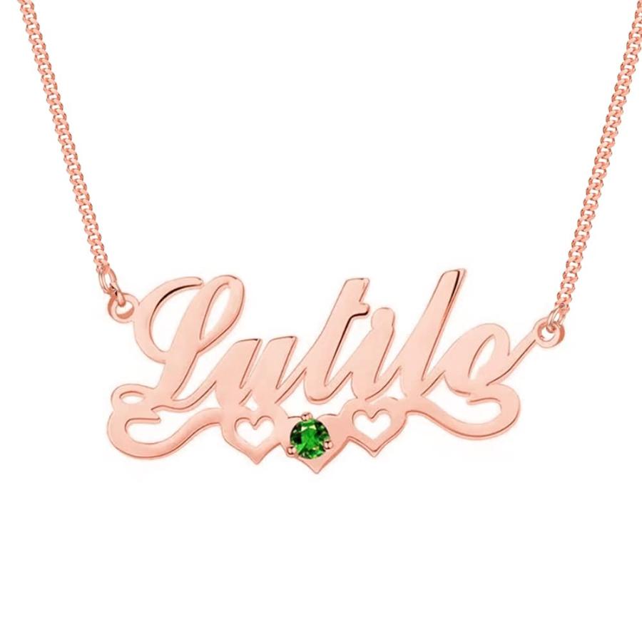 【並行輸入品】MOLICACI 10K/14K/18K Solid Gold Personalized Name Necklace withの画像