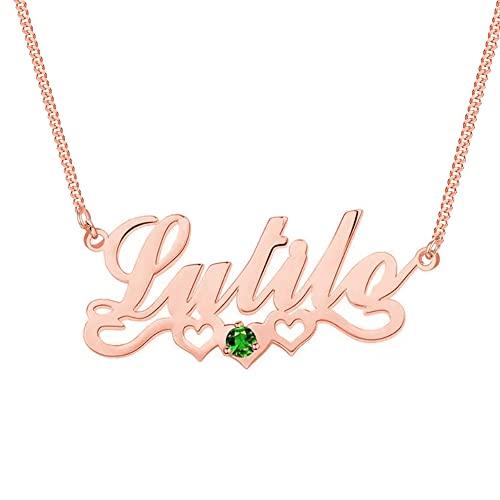 【並行輸入品】MOLICACI 10K/14K/18K Solid Gold Personalized Name Necklace withの画像