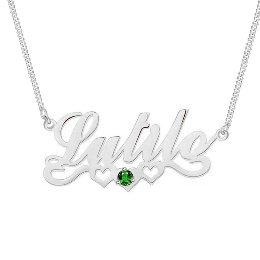 【並行輸入品】MOLICACI 10K/14K/18K Solid Gold Personalized Name Necklace withの画像