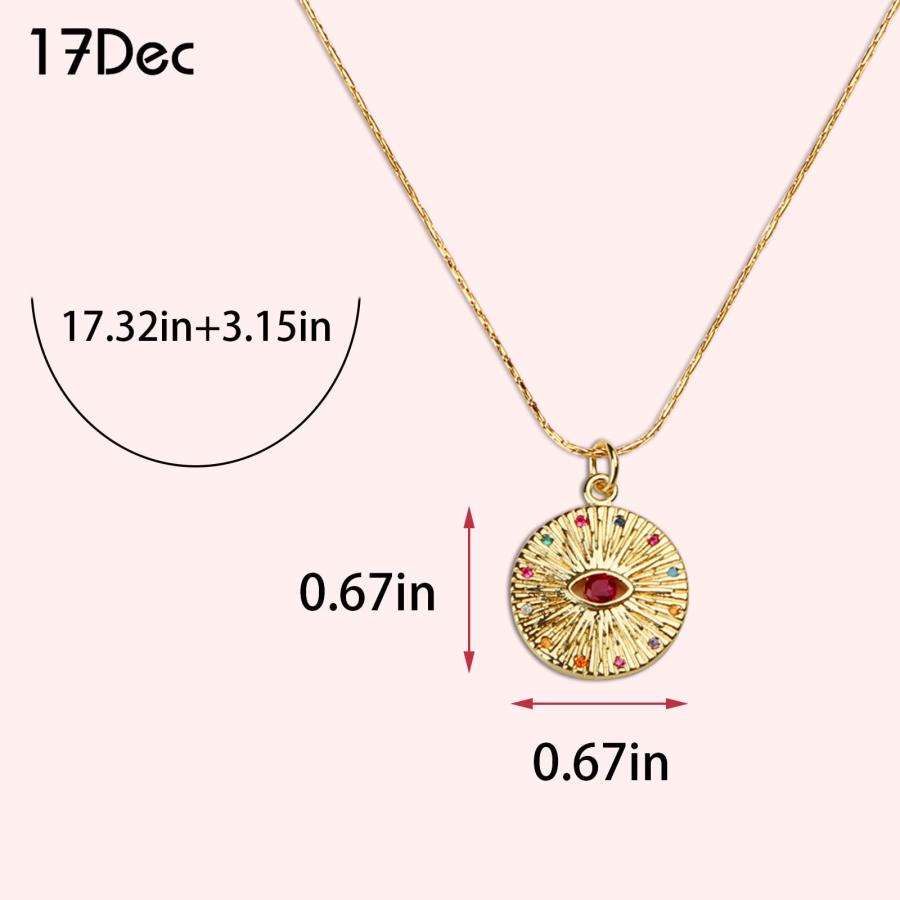 【並行輸入品】17Dec イーブルアイ ネックレス かわいい 上品 セット ジルコニア カラー イーブルアイ ハンドメイド 日常ネックレス レデ_3