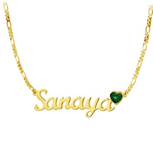 【並行輸入品】MOLICACI 10K/14K/18K Solid Gold Personalized Name Necklace withの画像
