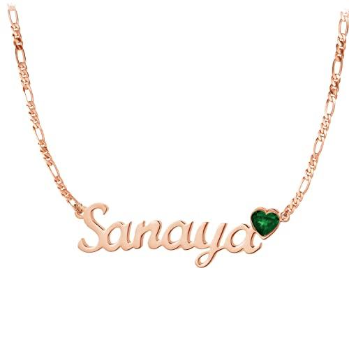 【並行輸入品】MOLICACI 10K/14K/18K Solid Gold Personalized Name Necklace withの画像