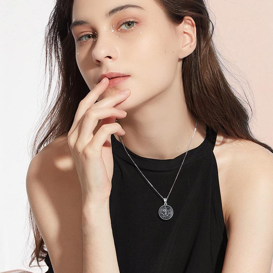 【並行輸入品】SIMONLY メデューサネックレス スターリングシルバー メデューサスネークペンダント ギリシャ神話 女神ジュエリー, 宝石なしの画像