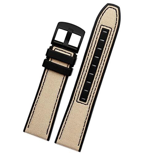 【並行輸入品】KKFAUS 22mm Canvas Rubber Watch Strap Men Wrist Band Bracelet Fo_1