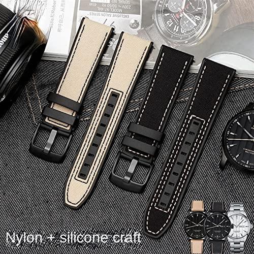 【並行輸入品】KKFAUS 22mm Canvas Rubber Watch Strap Men Wrist Band Bracelet Fo_7