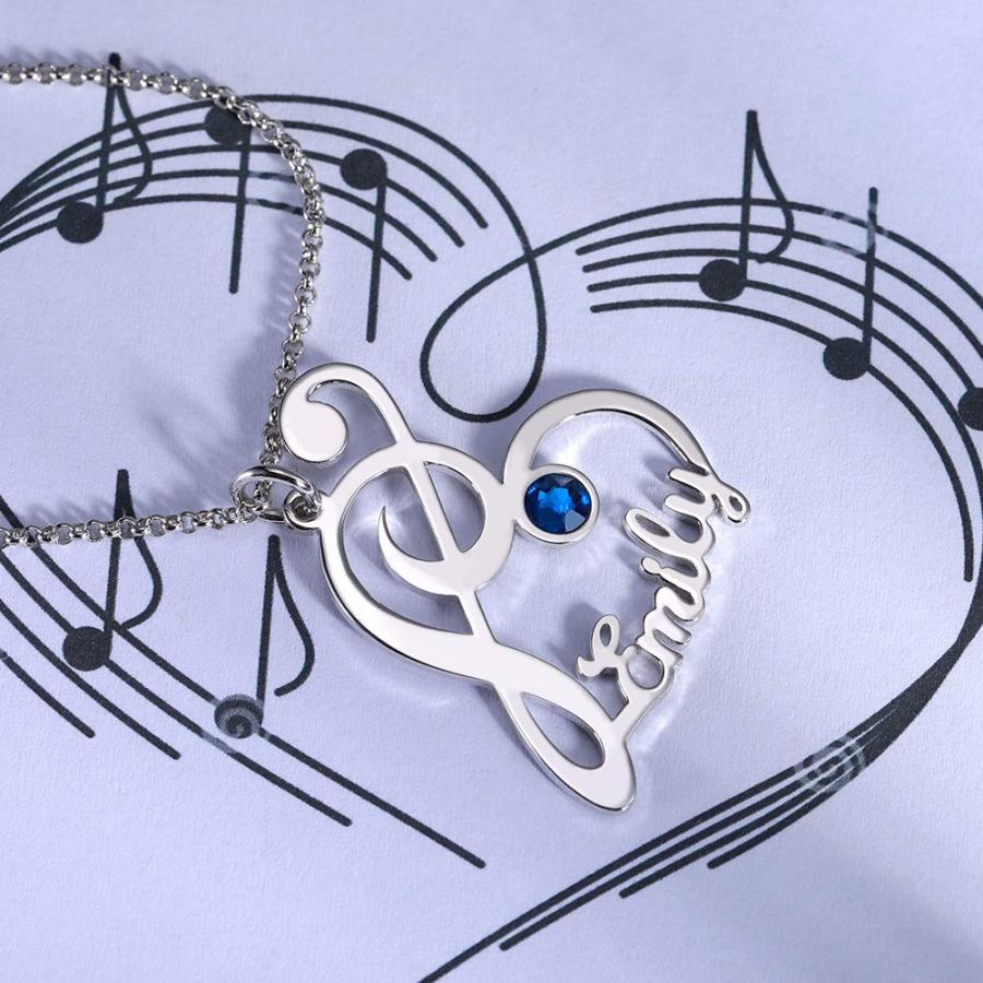 【並行輸入品】Customized Silver Musical Treble Clef Name Sterling Silver 925 N_6