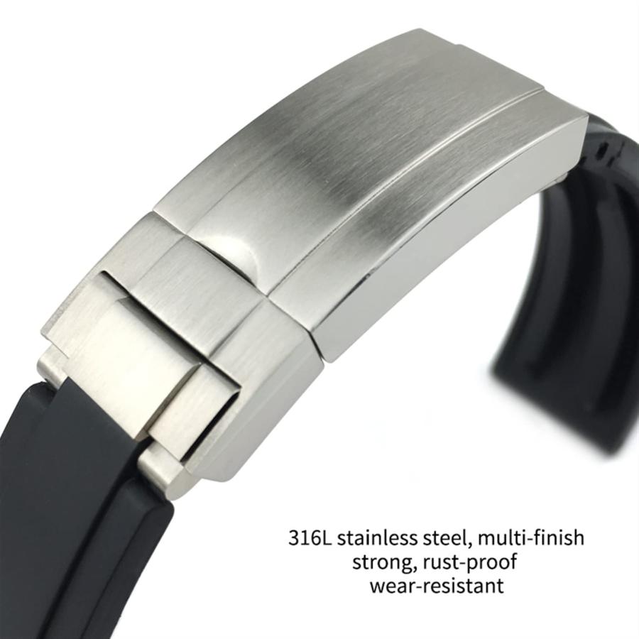 【並行輸入品】DAIKMZ 20mm Quality Fluorine Rubber Watch Strap For Role Daytonaの画像