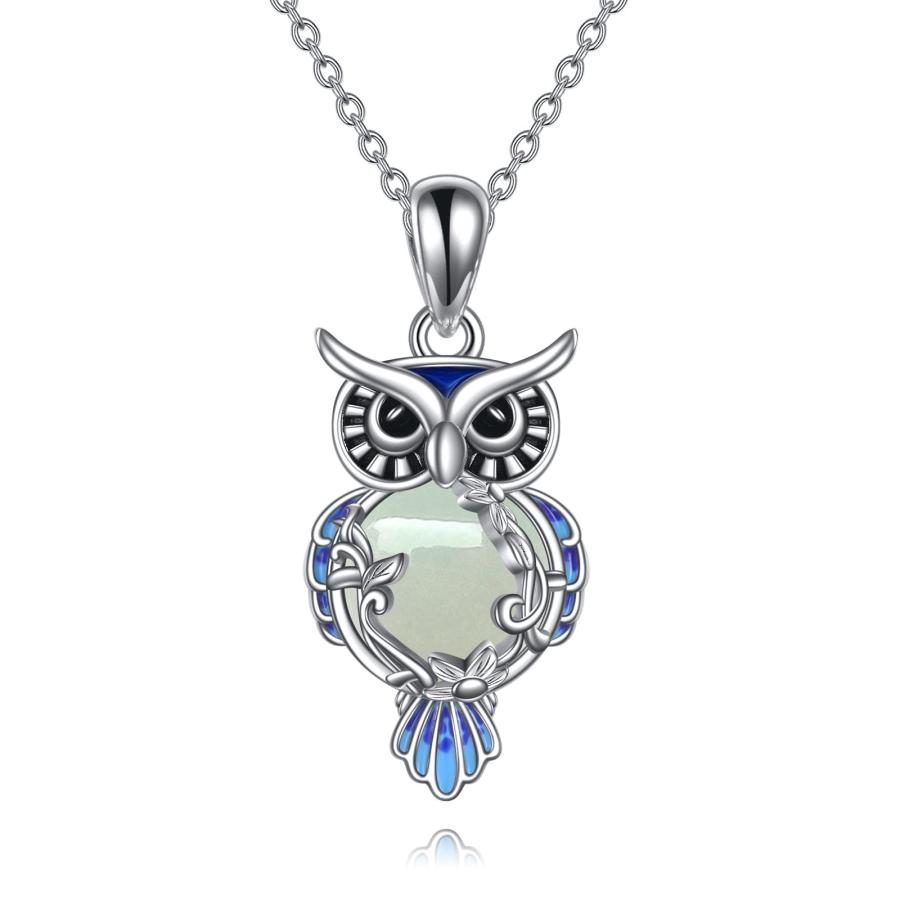 並行輸入品】LUHE ムーンストーン フクロウ ネックレス ギフト