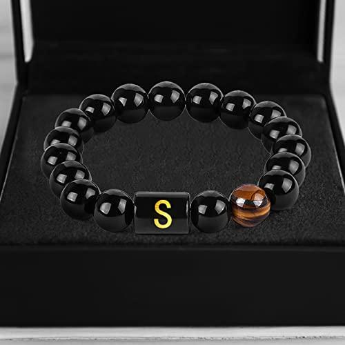 【並行輸入品】OLIMY Heart Beaded Necklace Personalized 26 Initial Stone Bracelの画像