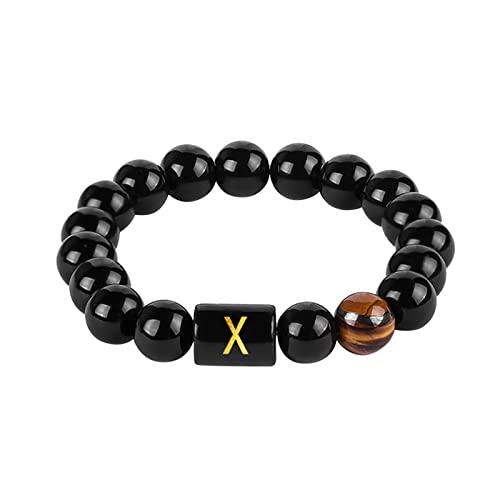 【並行輸入品】OLIMY Heart Beaded Necklace Personalized 26 Initial Stone Bracelの画像