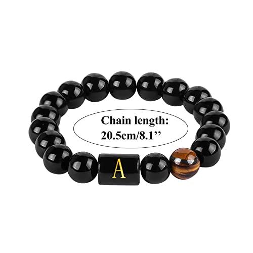 【並行輸入品】OLIMY Heart Beaded Necklace Personalized 26 Initial Stone Bracelの画像