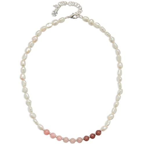 【並行輸入品】ピンクとパールビーズカラーネックレス シルバー ワンサイズ， One Size， 金属， 宝石なし Pink And Pearl