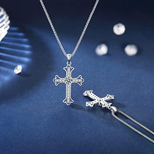 【並行輸入品】CHIRENMA 925スターリングシルバー モアッサナイト クロスペンダントネックレス レディース シルバー レディースクロスネ_7