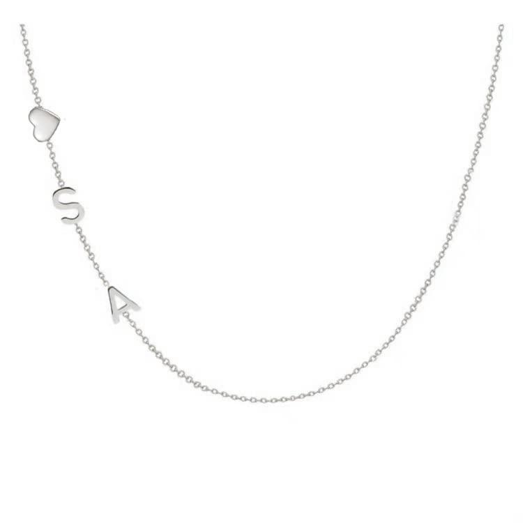 【並行輸入品】Yafeeso 10k 14k 18k Solid Gold Personalized 2 Sideways Initial Nの画像