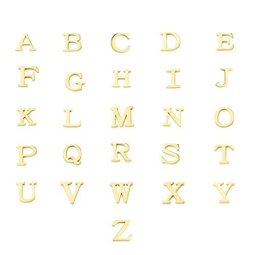 【並行輸入品】Yafeeso 10k 14k 18k Solid Gold Personalized 2 Sideways Initial Nの画像