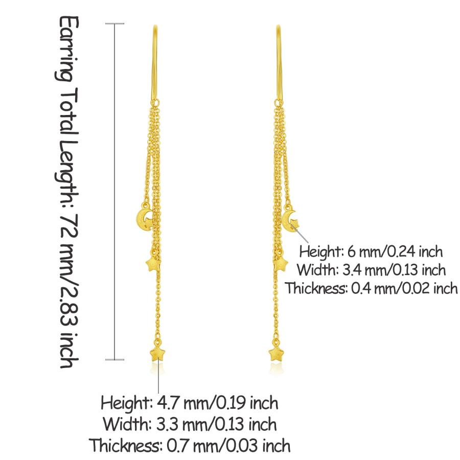 【並行輸入品】24K ソリッドゴールド ピアス レディース24金ダングルピアス 軽量 上品 ファッション フラワー ボール スター タッセル スの画像