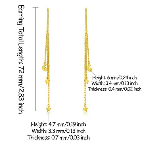 【並行輸入品】24K ソリッドゴールド ピアス レディース24金ダングルピアス 軽量 上品 ファッション フラワー ボール スター タッセル スの画像