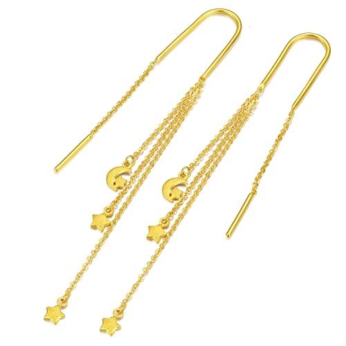 【並行輸入品】24K ソリッドゴールド ピアス レディース24金ダングルピアス 軽量 上品 ファッション フラワー ボール スター タッセル スの画像