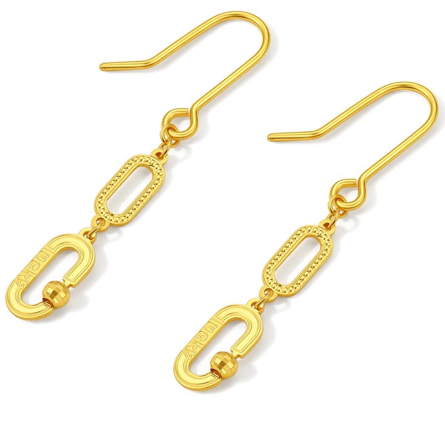 【並行輸入品】24K ソリッドゴールド ピアス レディース24金ダングルピアス 軽量 上品 ファッション フラワー ボール スター タッセル スの画像