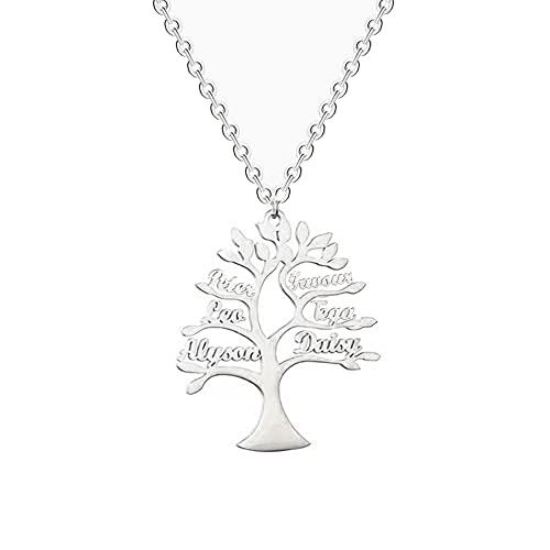 【並行輸入品】Yafeeso 10k 14k 18k Solid Gold Personalized Family Tree Name Necの画像