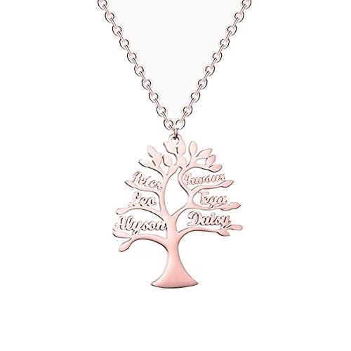 【並行輸入品】Yafeeso 10k 14k 18k Solid Gold Personalized Family Tree Name Necの画像