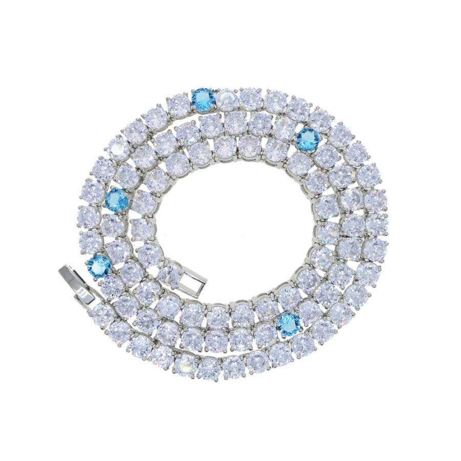 【並行輸入品】RONALREL 14K Moissanite Diamond Tennis Chain Necklace   Sapphireの画像