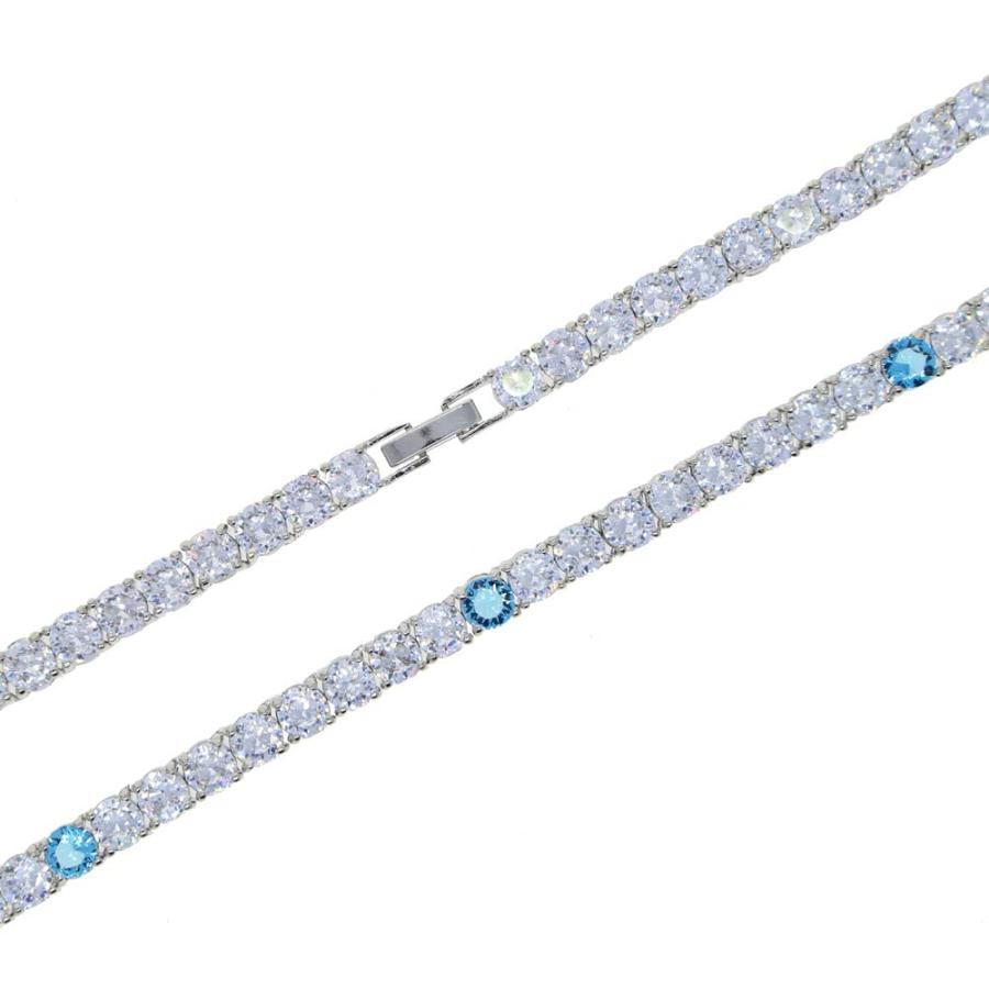 【並行輸入品】RONALREL 14K Moissanite Diamond Tennis Chain Necklace   Sapphireの画像