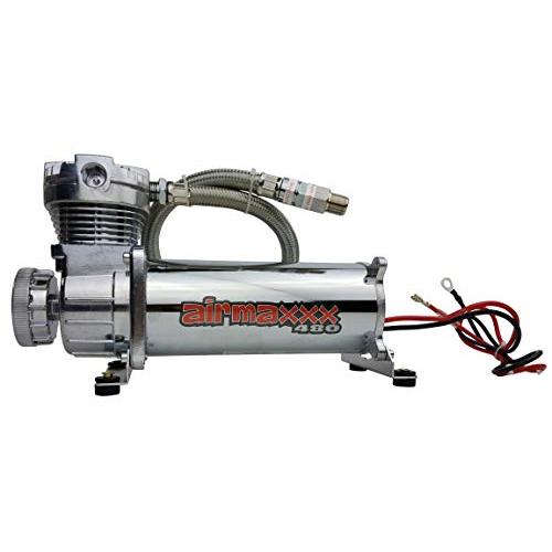 【並行輸入品】 airmaxxx 480 Chrome Air Compressor Kit   12V, 165/200 PSI Switchの画像