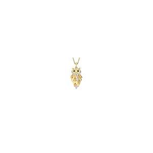 【並行輸入品】TRUTH JEWELS INC 1/6 Cttw ラウンドカット 天然ダイヤモンド ヴィンテージ フクロウ ペンダント ネックレ_2