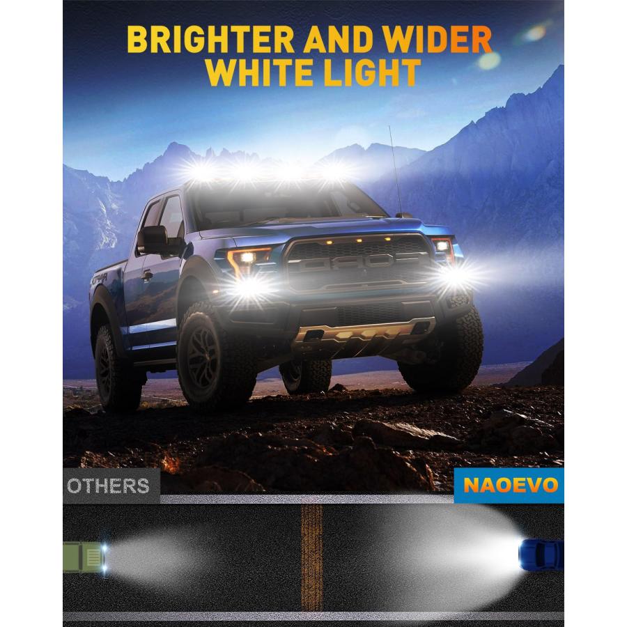 【並行輸入品】NAOEVO 6 inch Led Light Bar, 50W 2600LM Lens Spot Lights, Led Fo_3